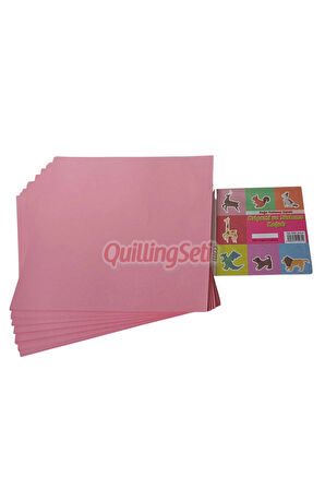 20cm Origami Kağıdı, 100 Adet 20cm X 20 cm Pembe Renk Origami Seti, 100lü Origami Paket