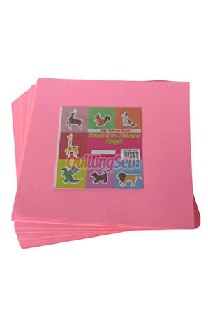 20cm Origami Kağıdı, 100 Adet 20cm X 20 cm Neon Pembe Renk Origami Seti, 100lü Origami Paket