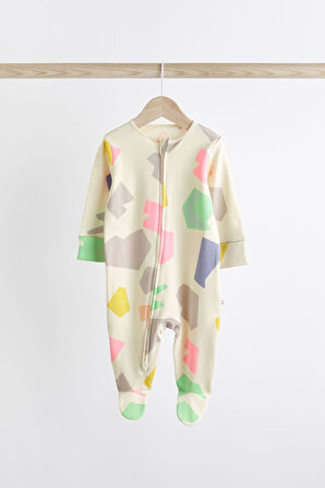 Next Baby Nexrt Baby % 100 Pamuklu Renk Bloklu 3’lü Tulum Set