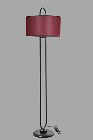 ELİPS LAMBADER SİYAH AYAK HASIR BORDO ABAJURLU