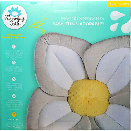 Blooming Bath Lotus Bebek Banyo Matı Gri/Beyaz/Sarı