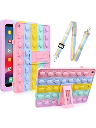 Apple iPad 10.2 8.nesil ile Uyumlu Kılıf Popit Tablet Kılıfı Askılı Standlı A2270 A2428 A2429