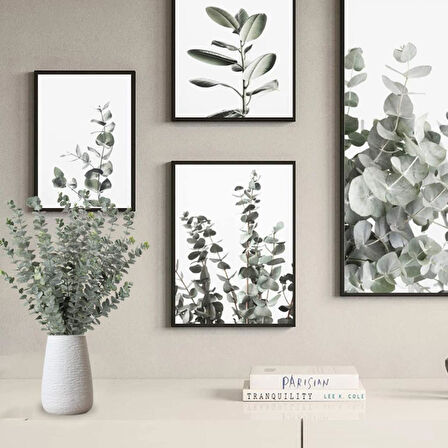 Yapay Çiçek Pastel Yeşil Okaliptus 48cm 3Dallı Uzun Dal Eucalyptus
