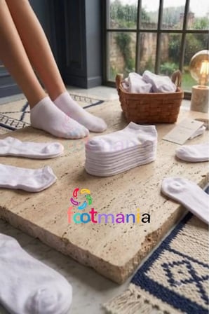 10'lu Beyaz Kısa Patik Bilek Çorap Pamuklu (Extra Soft)