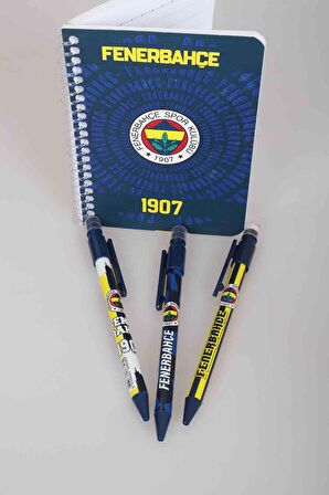 LİSANSLI FENERBAHÇE SERT KAPAK BLOKNOT VE VERSATİL UÇLU KALEM 0.7 MM 2'LİSİ