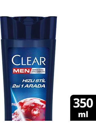 Clear Men Kepeğe Karşı Etkili Şampuan Hızlı Stil 2si 1 Arada 350 ml x 3 Adet