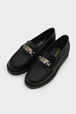 Hakiki Deri Kadın Tokalı Casual Ayakkabı