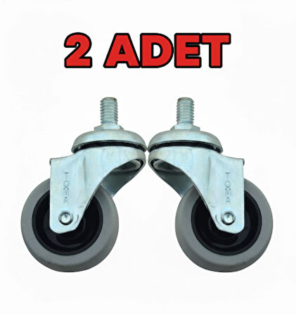 2 Adet Civatalı Metal 50mmx20mm Koltuk Sandalye Mobilya Tekeri 