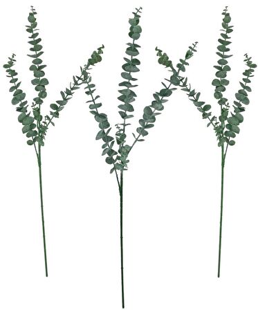 3lü Set Yapay Çiçek Pastel Yeşil Okaliptus 3Dallı Uzun Dal 76cm Eucalyptus