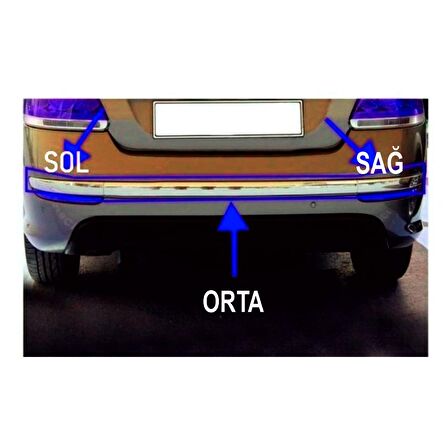 Fiat Linea Arka Tampon  Orta Çıta Krom 735548292