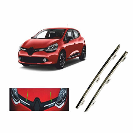 Renault Clio 4 Panjur Çıtası Sağ & Sol Takım Krom 620723341