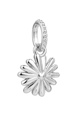 Pembe Mor Papatya Charm | 925 Ayar Gümüş