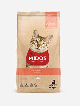 Midos Adult Hassas Kediler için Somonlu Yetişkin Kedi Maması 15kg