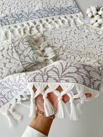 50x90 SARE BAĞLAMALI DAMLA 3'LÜ HAVLU V2