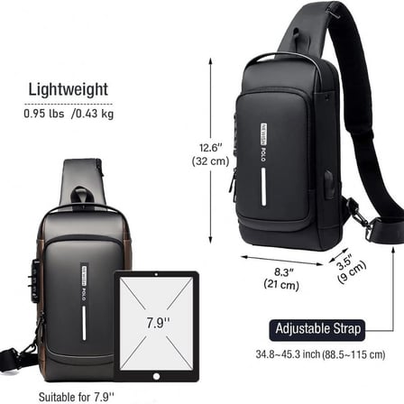 Newish Polo Bodybag Sling Sırt ve Göğüs Çantası Siyah