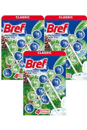 BREF Power Aktiv Klozet Bloğu Çam 4 Top Üçlü 3 Lü Set