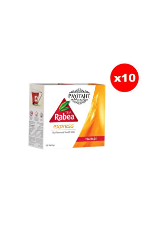 Rabea Tea - Express Yumuşak Içimli Zengin Aromalı Siyah Çay 100 Poşet 10x Paket