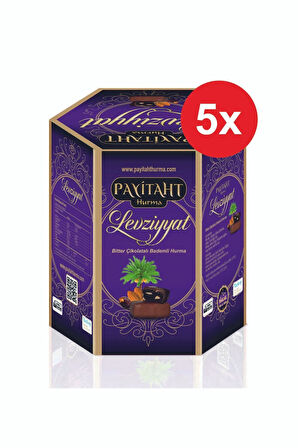 Levziyyat - Bitter Çikolata Kaplı Bademli Hurma 250gr X5 Paket