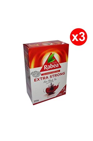 Rabea Tea - Extra Strong Zengin Aromalı Siyah Çay 200 Gr X3 Paket