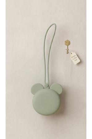 Mickey Mouse Silikon Emzik Kutusu - Emzik Saklama Kabı - Hijyenik ve Askılı Tasarım (Yeşil)