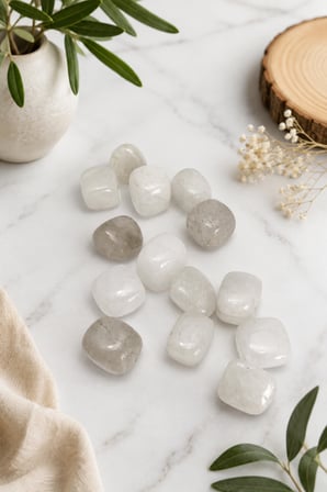 Kristal Kuvars Doğal Taş 2x2 cm – Ortalama 15 Gram Doğal Kuvars Taşı – Dekoratif ve Enerji Taşı - 1 Adet