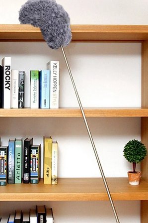 Mikrofiber Püsküllü Manyetik Anti-Statik Toz Alma Mopu 210 cm Teleskopik Uzayabilen Saplı Bükülebili