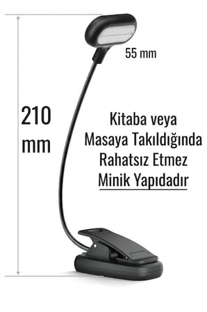 Ledli Klipsli Mini Kitap Okuma Lambası Mandallı Pilli Masa Lambası Kitap Okuma Işığı Akrobat Kıskaçl
