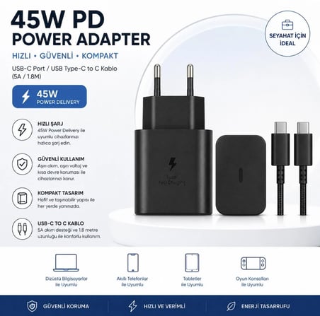 45W TYPC-E TO TYPC-E PD SET