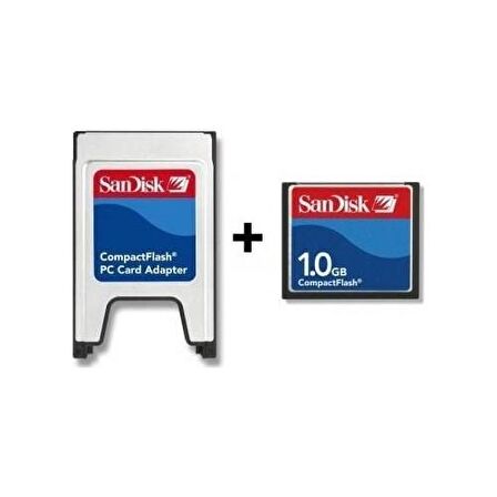 Sandisk 1 GB Compact Flash Hafıza Kartı + PCMCIA Kart Okuyucu
