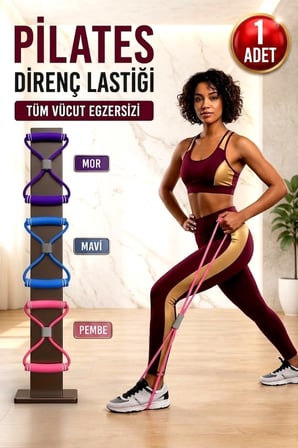 Orta Seviye 1 Adet Bacak Kalça Squat Fitness Egzersiz Direnç Lastik Pilates Bandı Plates Lastiği