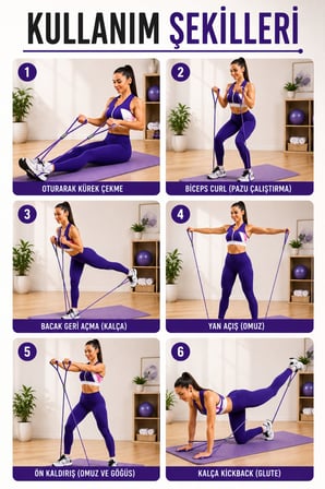 Orta Seviye 1 Adet Bacak Kalça Squat Fitness Egzersiz Direnç Lastik Pilates Bandı Plates Lastiği