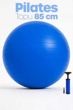 85 Cm Pilates Topu Büyük Boy Kalın Pompalı Yoga Pilates Topu Plates Topu