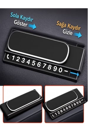 Araç Numaratör Fosforlu Geçici Park Numaratörü Kayar Kapak Kapanır Şık Numaratör Tüm Araçlara Uyumlu