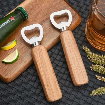 Ivory Açacak Ahşap Saplı Şişe Açacağı Kapak Açıcı Soda , Gazoz Açacağı Şişe Açacak