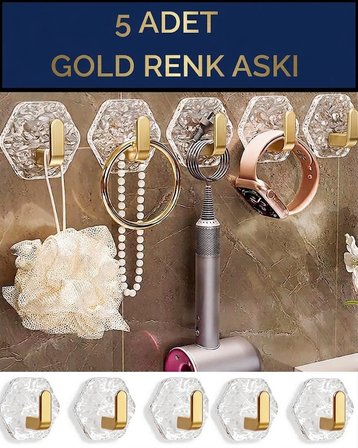 5 Adet Süper Güçlü Yapışkanlı Suya Dayanıklı Şeffaf Askı Çok Amaçlı Askı Banyo Askı  Mutfak Askı