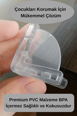 8 Adet Silikon Bebek Çocuk Yaşlı Köşe Koruması Cam Masa Mermer Sehpa Mobilya Şeffaf Kenar Koruyucu