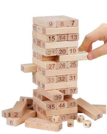 Denge Oyunu Jenga Büyük Boy 51parça Eğitici Zeka Oyunu Numaralı Jenga Oyunu Çocuklar  Ahşap Oyuncak