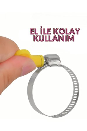 Hortum Kelepçesi 6'lı (Plastik Kelebek Bağlantılı) Paslanmaz Çelik Metal Hortum Kelepçesi 16-25 mm A