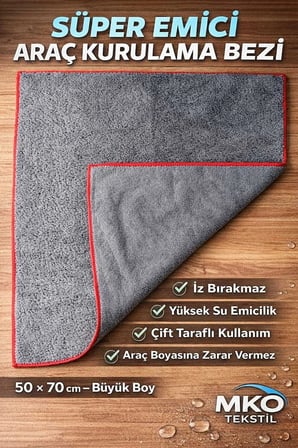 70x50 Cm Büyük Boy Mikrofiber Oto Yıkama Ve Araba Kurulama Bezi Ekstra Su Emici Temizlik Bezi
