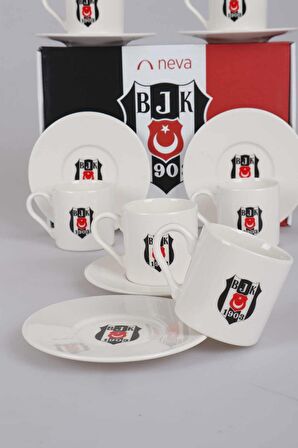 LİSANSLI BEŞİKTAŞ 6 KİŞİLİK TÜRK KAHVESİ FİNCAN TAKIMI