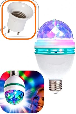 Renkli Disko Ampulü Lambası E27 Duy Hediye LED Ampul Dönen Disco Topu Lamba Işık Ampül Hareketli