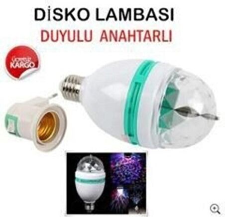 Renkli Disko Ampulü Lambası E27 Duy Hediye LED Ampul Dönen Disco Topu Lamba Işık Ampül Hareketli