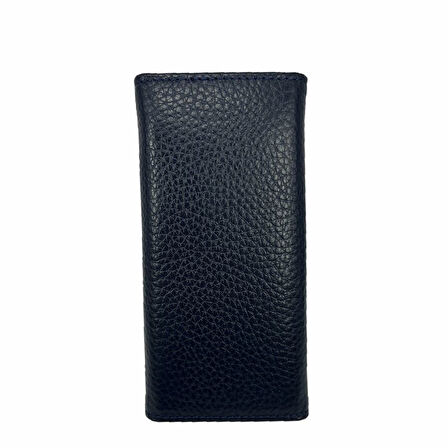 Hakiki Deri Organizer Dikey Anahtarlık Lacivert