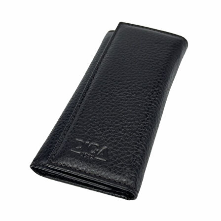 Hakiki Deri Organizer Dikey Anahtarlık Kahve