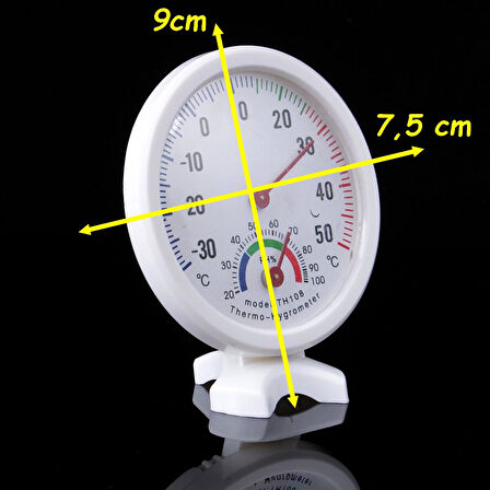 Oda Termometre Sıcaklık Ve Nem Ölçer Plastik 7,5cm  Analog Sıcaklık Nem Ölçer Termometre Higrometre