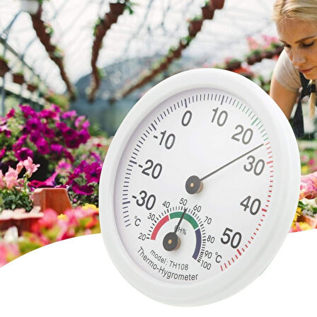 Oda Termometre Sıcaklık Ve Nem Ölçer Plastik 7,5cm  Analog Sıcaklık Nem Ölçer Termometre Higrometre