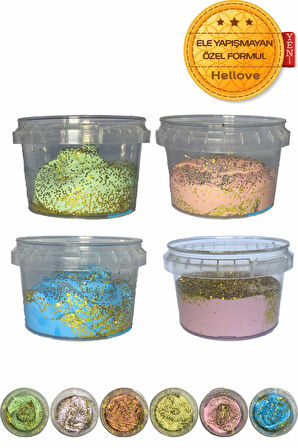 Köpüklü Ve Simli Slime 4 lü Slime Simli Slaym Simli Oyun Hamuru