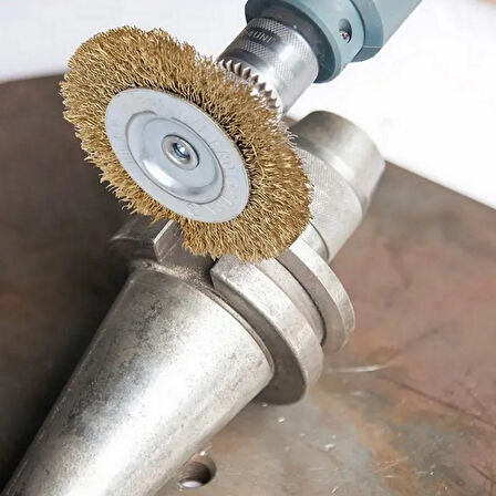 Tel Matkap Hobi Fırça 5+3 Pim 8 Parça Set Tel Fırça Seti Matkap Ucu Tel Fırça Pas Kir Boya Temizleme