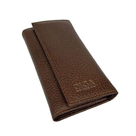 Hakiki Deri Organizer Dikey Anahtarlık Taba