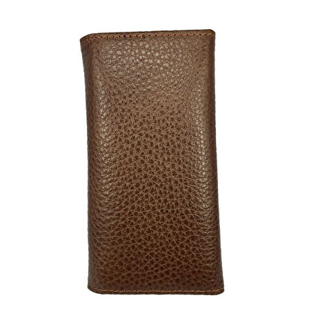 Hakiki Deri Organizer Dikey Anahtarlık Taba